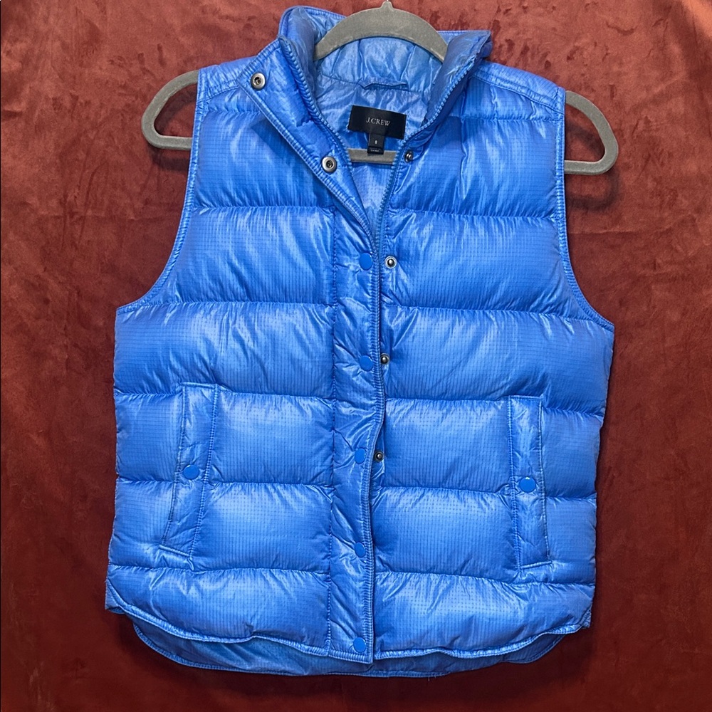 EUC J. Crew Vibrant Blue Quilted Vest